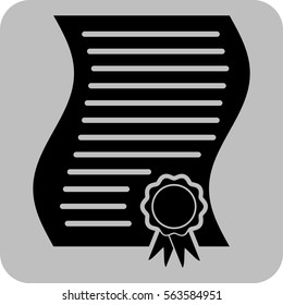 Vector Illustration with Contract Icon
