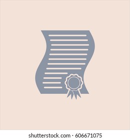 Vector illustration of Contract vector icon in Gray
