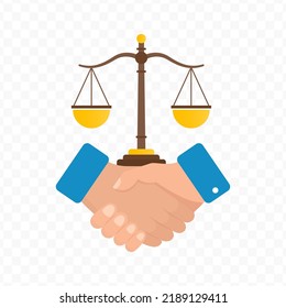 Vector illustration of contract law. Colored vector for website design .Simple design on transparent background (PNG).