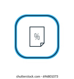 Vector Illustration Of Contract Outline. Beautiful Document Element Also Can Be Used As Percent  Element.