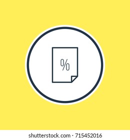 Vector Illustration Of Contract Outline. Beautiful File Element Also Can Be Used As Percent  Element.