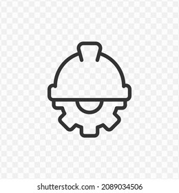 Vector illustration of contractor management icon in dark color and transparent background(png).