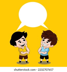 vector illustration of a conversation between two friends