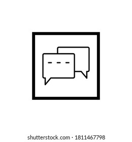 Vector illustration of a conversation bubble icon.