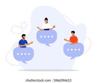 Vector Illustration, Conversation Concept, Showing Men and woman communication, talking llustration, Suitable for landing page, UI, web, App intro card, editorial, flyer,and banner
