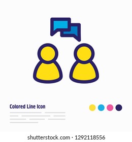 Vector illustration of conversation icon colored line. Beautiful holiday element also can be used as discussion icon element.