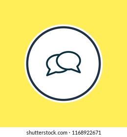 Vector illustration of conversation icon line. Beautiful music element also can be used as chatting icon element.