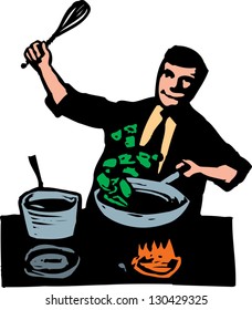 Vector illustration of cook