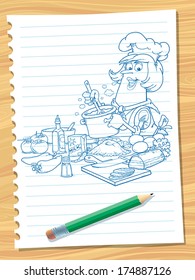 An a vector illustration of cook.