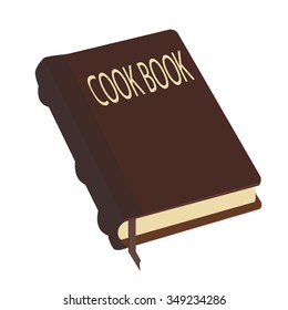 Vector illustration cook book icon. Brown closed recipe book