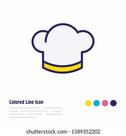 Vector illustration of cook icon colored line. Beautiful cafe element also can be used as chef hat icon element.