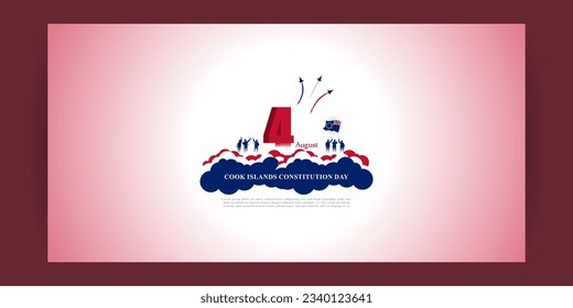Vector illustration of Cook Islands Constitution Day social media story feed template