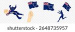 Vector illustration of Cook Islands flag composition on transparent background