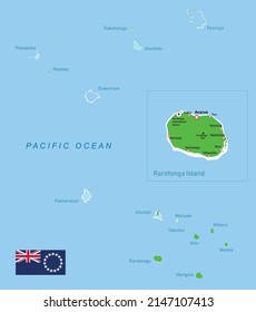 Vector Illustration Cook Islands Map