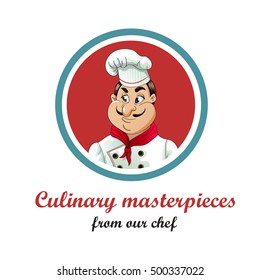 Vector illustration of cook isolated on white background.