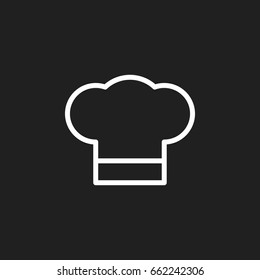 Vector Illustration Of Cook Symbol On Cook Cap Outline. Premium Quality Isolated Chef Hat Element In Trendy Flat Style.