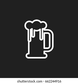 Vector Illustration Of Cook Symbol On Pub Outline. Premium Quality Isolated Beer Element In Trendy Flat Style.