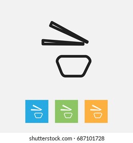 Vector Illustration Of Cook Symbol On Sushi Outline. Premium Quality Isolated Sashimi Element In Trendy Flat Style.