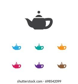 Vector Illustration Of Cook Symbol On Teapot Icon. Premium Quality Isolated Kettle Element In Trendy Flat Style.