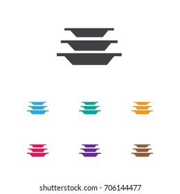 Vector Illustration Of Cook Symbol On Plates Icon. Premium Quality Isolated Dishes Element In Trendy Flat Style.
