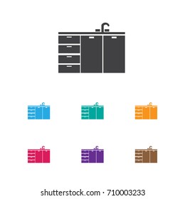 Vector Illustration Of Cook Symbol On Cuisine Icon. Premium Quality Isolated Furniture Element In Trendy Flat Style.