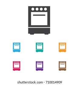 Vector Illustration Of Cook Symbol On Cooker Icon. Premium Quality Isolated Oven Element In Trendy Flat Style.