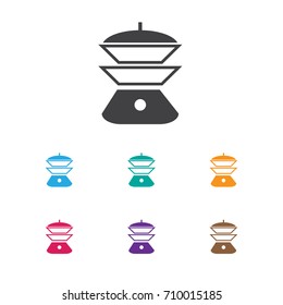 Vector Illustration Of Cook Symbol On Electric Stove Icon. Premium Quality Isolated Multicooker Element In Trendy Flat Style.