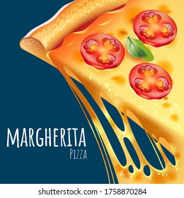 A vector illustration of a cooked Margherita Pizza