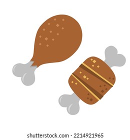 ilustración vectorial de la carne cocida para alimentos, tanque