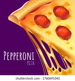Eine Vektorgrafik einer gekochten Pepperoni-Pizza