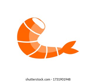 Ilustración vectorial del camarón cocido sobre fondo blanco