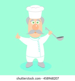 Vector illustration of cooker cartoon  character, chef 