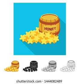 Vector illustration of cookie and honey symbol. Set of cookie and cracker stock vector illustration.