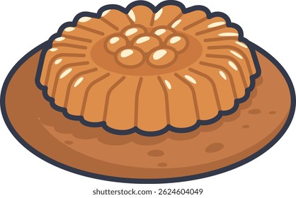 Vector illustration of a cookie inspired by traditional yakgwa, blending classic flavors with a modern twist