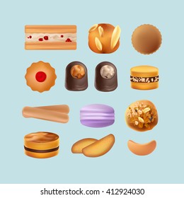 Vector illustration of cookies and cakes