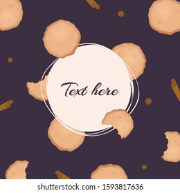 Vector illustration with cookies, cinnamon, anise.
