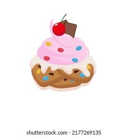 Ilustración vectorial de galletas con crema. Galletas de ilustración de estilo plano.