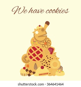 vector illustration / cookies / pyramid design