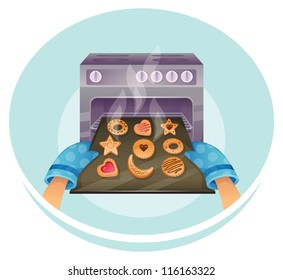 Vector illustration of Cookies set