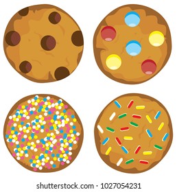 vector illustration of a cookies set isolated on white background