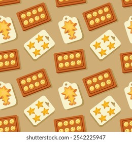 Ilustración vectorial de galletas en moldes de silicona, panadería, pastelería, dulce, pan corto.