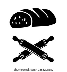 Vector Illustration of Cooking or Baking with Bread and Rolling Pin on Isolated Background. Graphic Design for Template, Layout, Icon, Poster, Shirt and More. 