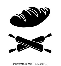 Vector Illustration of Cooking or Baking with Bread and Rolling Pin on Isolated Background. Graphic Design for Template, Layout, Icon, Poster, Shirt and More. 