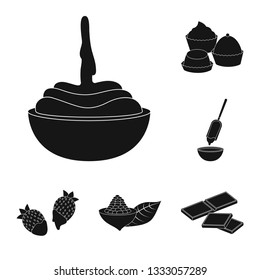 Vector illustration of cooking and brown   logo. Collection of cooking and beans stock symbol for web.