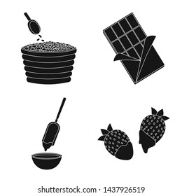 Vector illustration of cooking and brown logo. Collection of cooking and beans vector icon for stock.