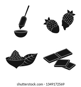 Vector illustration of cooking and brown   sign. Collection of cooking and beans stock symbol for web.