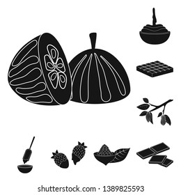 Vector illustration of cooking and brown   sign. Set of cooking and beans stock vector illustration.