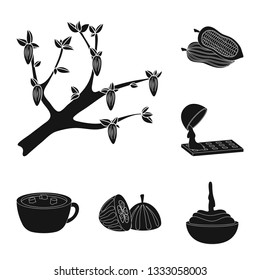 Vector illustration of cooking and brown   symbol. Set of cooking and beans vector icon for stock.