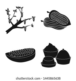 Vector illustration of cooking and brown symbol. Collection of cooking and beans vector icon for stock.