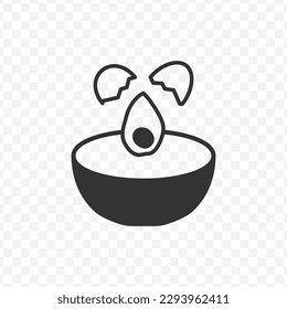 Vektorgrafik des Kocheiers Symbol auf dunklem und transparentem Hintergrund (png).